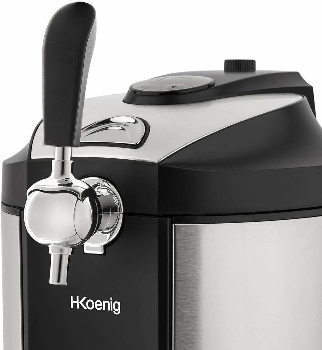 H.Koenig Tireuse à Bière compatible tous Fûts Universels Pressurisés de 5L Inox BW1778, Machine, Pompe, Pression domestique, Professionnelle, Universelle, Refroidissement intégré 4°C