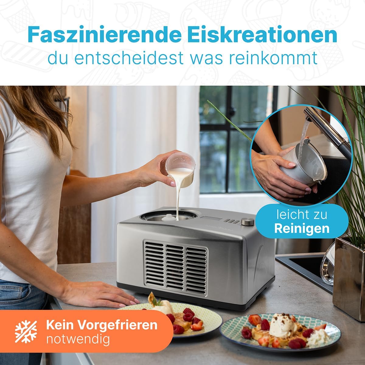 ProfiCook 511091 PC-ICM 1091 N, Acier Inoxydable