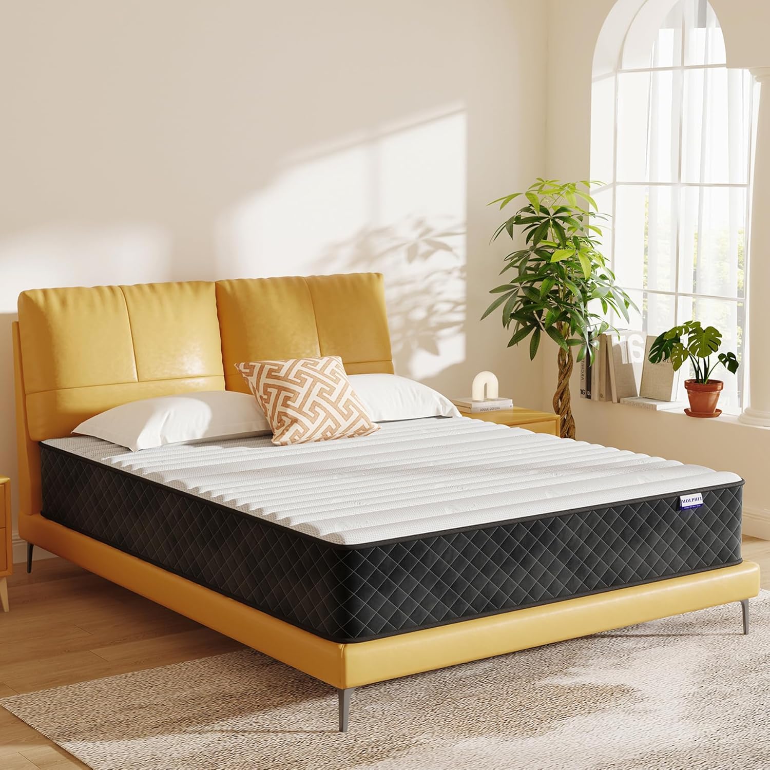 MOLPHIT Oeko-TEX Certified Mattress 90 x 190 cm, Thickness 25 cm, Independent Pocket Sprung Mattress, Adult and Children's Bed Mattress, Single Mattress, Perfect Support, Durable and Quiet