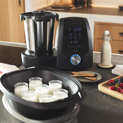 Cecotec Robot de Cuisine Mambo Black. 23 Fonctions, 10 Niveaux de Température, 1700W, 2,5 kg de Pâte, Cruche de 3,3L, 10 Vitesses, Minuterie, Température Réglable de 37 °C à 120 °C