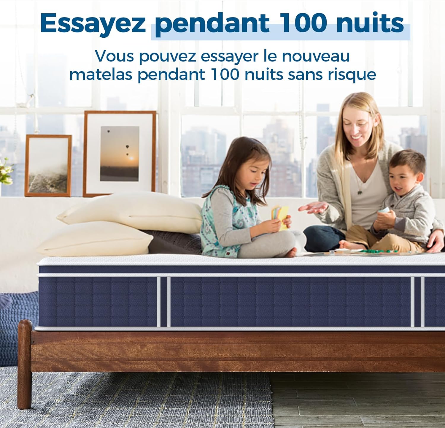 Inofia Ace Hybrid Firm Mattress 140 x 200 cm H4 Firm Mattress with Breathable Memory Foam and Independent Bagged Springs, 7 Ergonomic Zones, Extra Comfort for Adults and Children