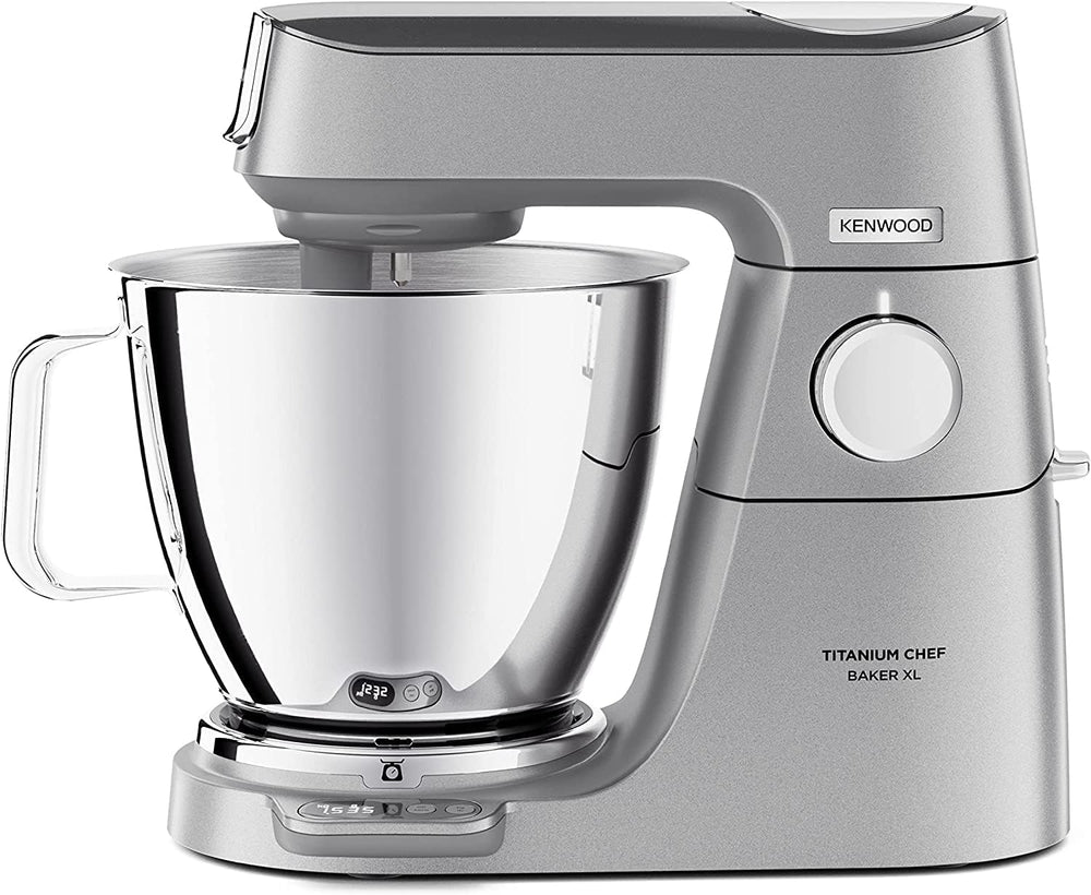 Kenwood Titanium Chef Baker KVC65.001WH, Pastry Robot with Integrated Scales, Including 3-Piece Pastry Set, Spatula & Splash Protection, 1200 W, White