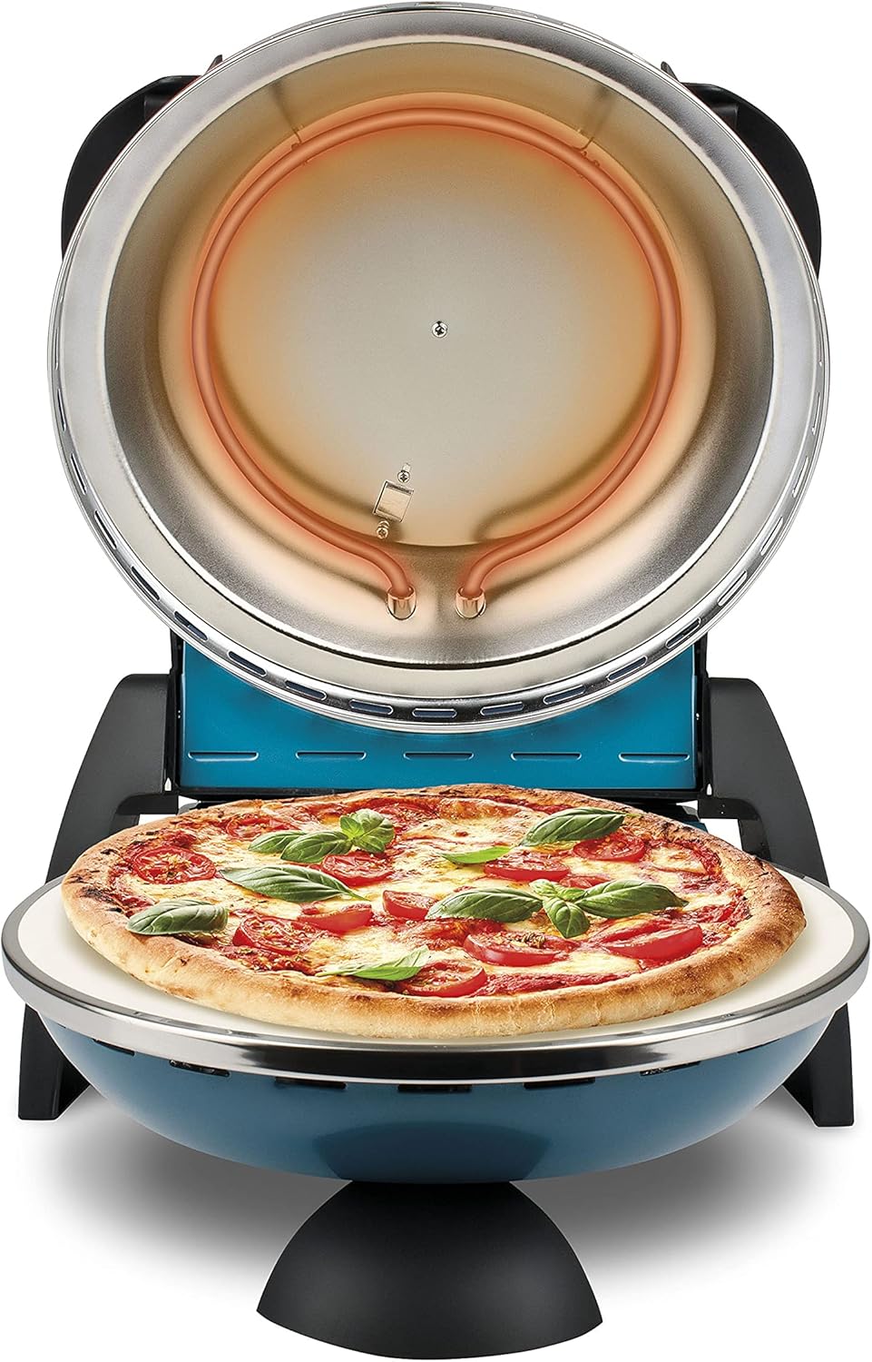 G3 Ferrari G10006 Pizza Express Delizia, 1200 W Pizza Oven, Adjustable Thermostat up to 400°C, Cooks Tasty Pizza in 5 Minutes, Double Resistance, Recipe Book and Spatulas Included - Black