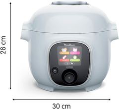 Moulinex, Cookeo Multicuiseur intelligent 6L, 150 recettes intégrées, Cuisson sans surveillance, Ecran intuitif, Guide de cuisson, Application MyMoulinex, 1600W, Blanc, 15 ans réparabilité