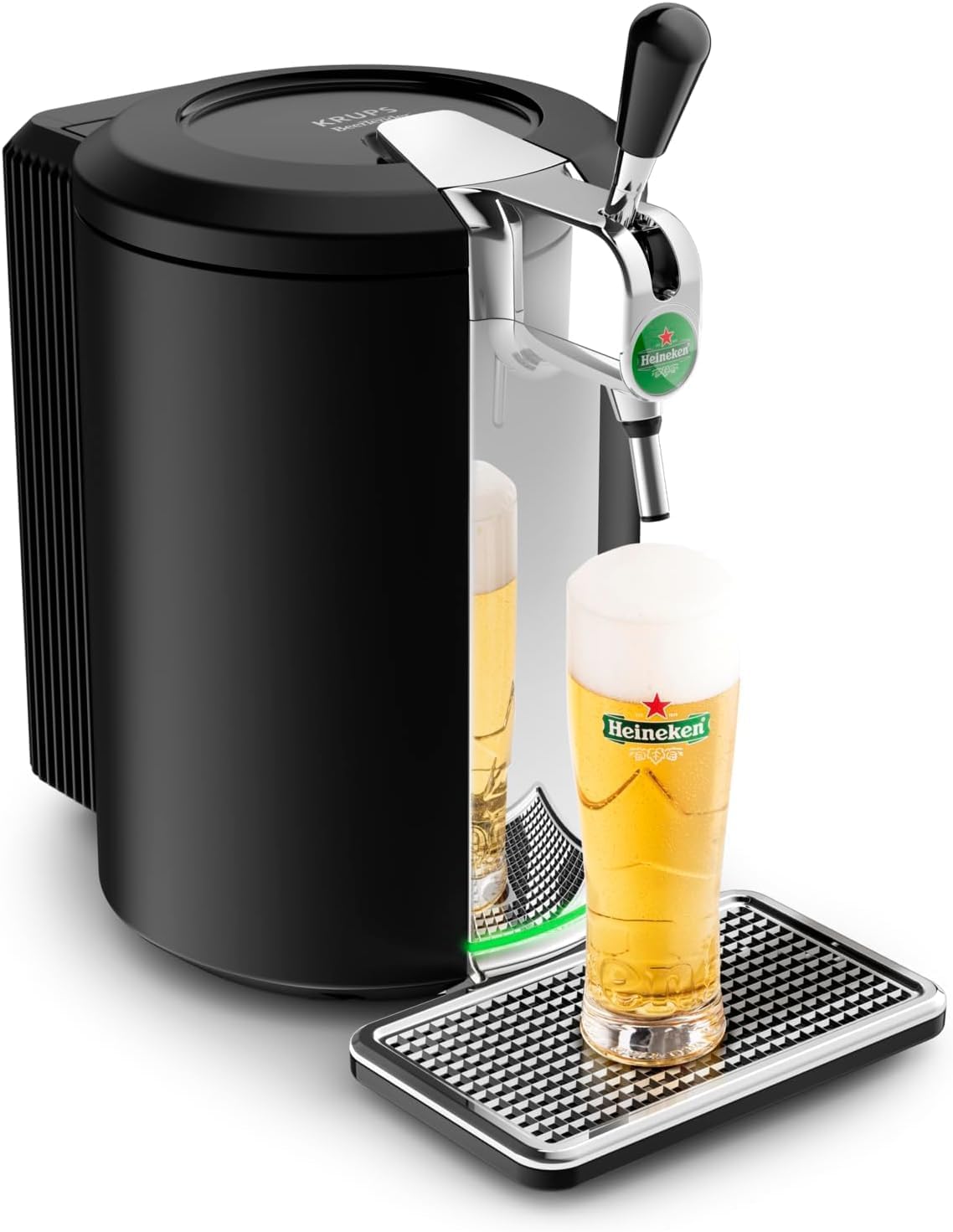 Krups Beertender Draft Beer Machine, 5 L Kegs, Heineken Group Brands, Indicator Light, Perfect Temperature and Foam, Cold Beer, Easy Installation, Compact VB452E10
