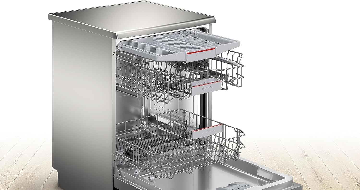 Bosch SMS4EMI01E - Série 4 - Lave-vaisselle Pose-libre - 60 cm - 14 couverts - Silence Plus 42 dB - Inox