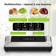 Bonsenkitchen Machine Sous Vide Alimentaire - Appareil de Mise Sous Vide pour La Cuisson Sous Vide et La Conservation des Aliments Frais, Y 40 Compris Les Sacs Sous Vide