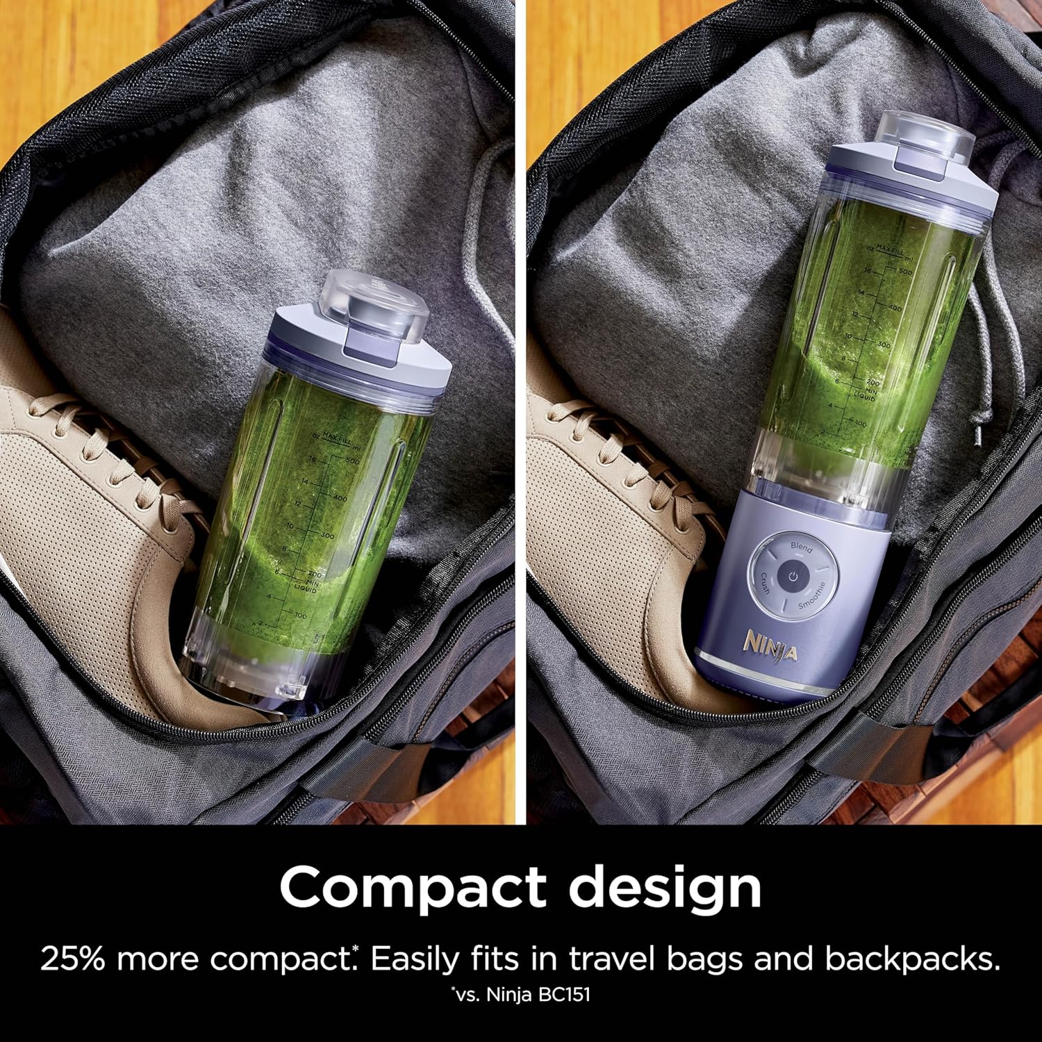 Ninja Blast Max, Portable Blender + Twist & Go, Personal Smoothie, Blend, Ice Crush, 3 Programs, Cordless, 22 oz removable Vessel, Dishwasher Safe, Leakproof, Navy, BC251NV