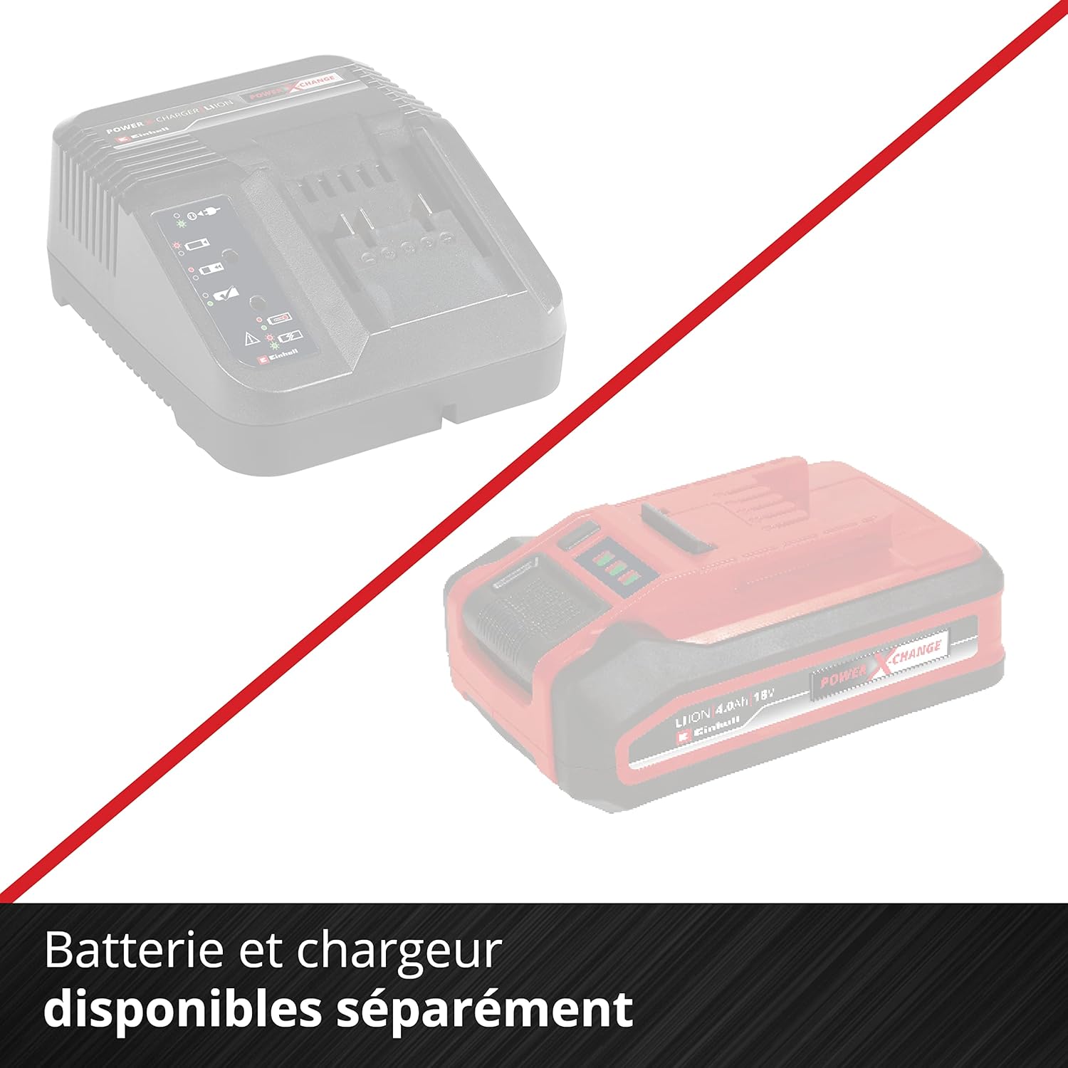 Einhell Tondeuse à gazon sans fil GE-CM 18/33 Li Kit Power X-Change (18V, Largeur de Coupe 33cm, Surface conseillée 200 m²) Livré avec Batterie 4,0 Ah et Chargeur