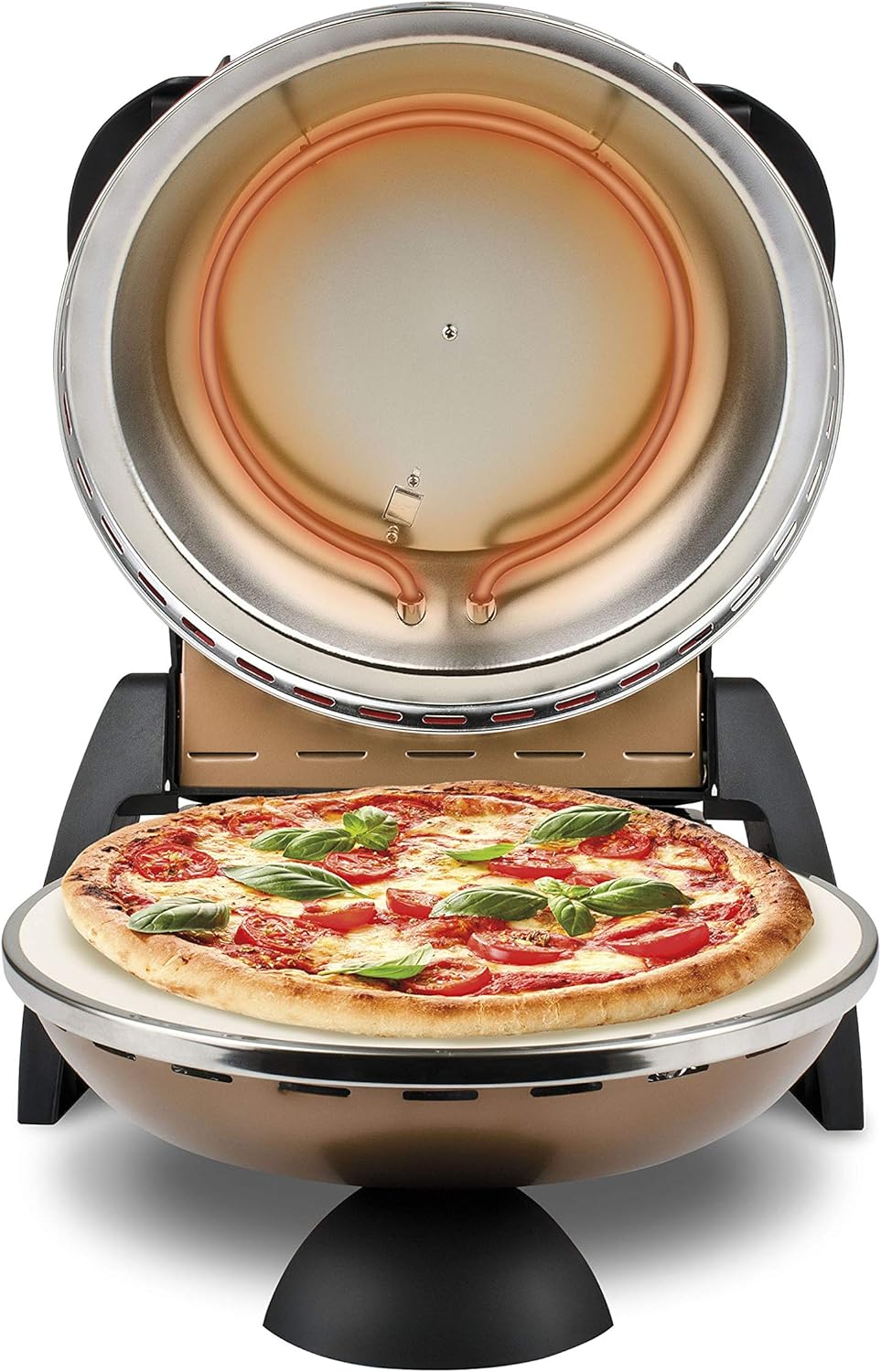 G3 Ferrari G10006 Pizza Express Delizia, 1200 W Pizza Oven, Adjustable Thermostat up to 400°C, Cooks Tasty Pizza in 5 Minutes, Double Resistance, Recipe Book and Spatulas Included - Black