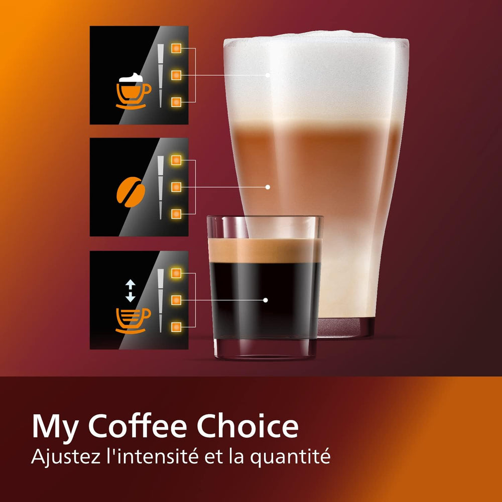 Philips Series 2200 Espresso Machine - Coffee Bean - LatteGo Milk Frother, 3 Coffee Specialties, Intuitive Touch Screen, Glossy Black (EP2231/40)