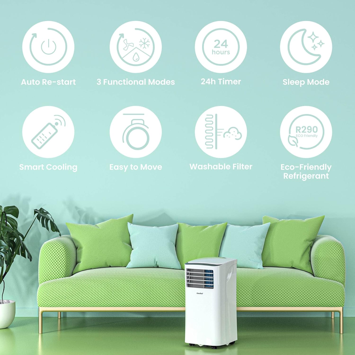 COMFEE MPPH-09CRN7 | Climatiseur Mobile 9000 BTU 3-en-1