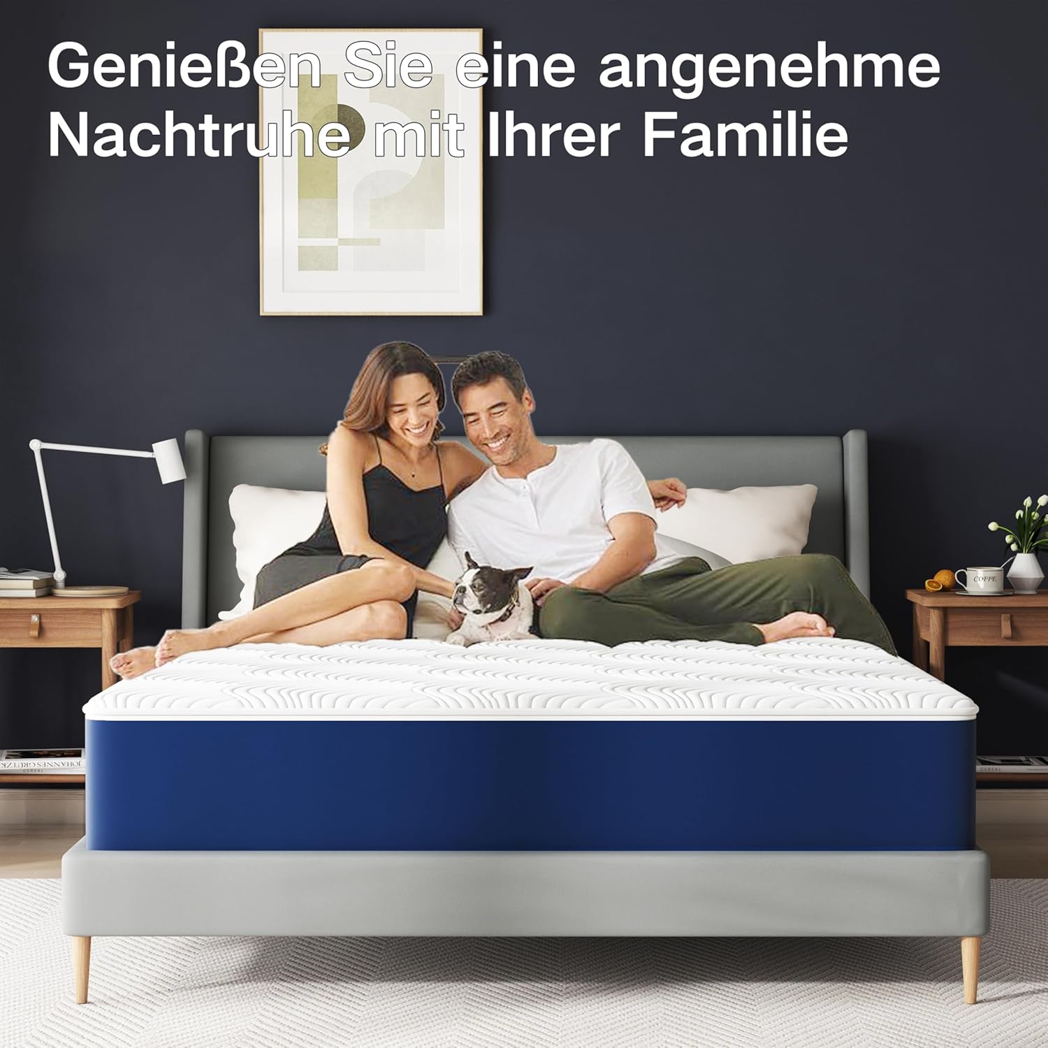 Matoresu Double Mattress 160 x 190 cm Memory Foam Height 25 cm Medium Rigid H3 Ergonomic 7 Zone Cold Foam Comfortable Breathable Fabric Cover
