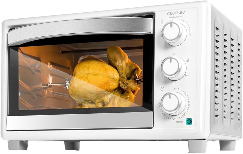 Cecotec Bake&Toast 4600 Black Gyro Countertop Oven, 46 L, 2000 W, 12 Combinable Heating Functions, Includes Rotating Spindle, Crumb Catcher Tray.