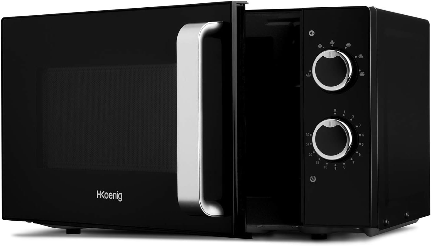 H.Koenig Compact Design Microwave 20L VIO4, Powerful 700W, Turntable 24.5 cm, Multifunction 5 Heating Levels and Defrost Function, Timer up to 30 min, Fast, Worktop