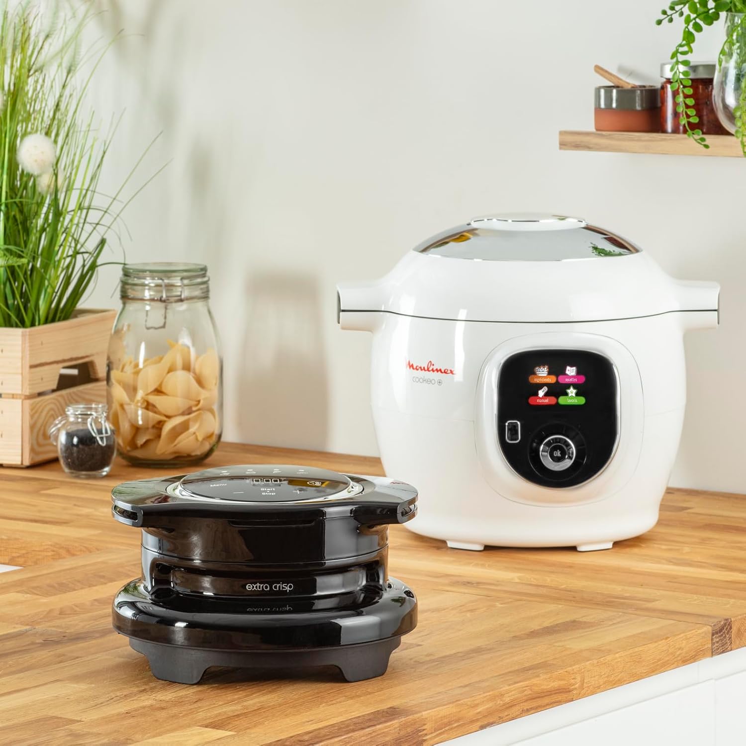 Moulinex, Cookeo Multicuiseur intelligent 6L, 150 recettes intégrées, Cuisson sans surveillance, Ecran intuitif, Guide de cuisson, Application MyMoulinex, 1600W, Blanc, 15 ans réparabilité