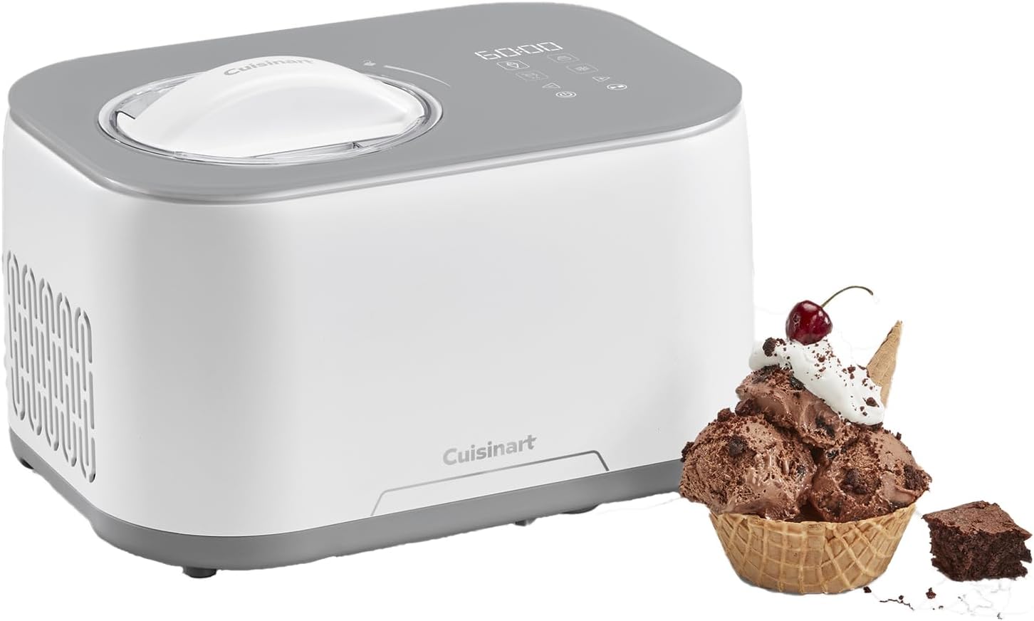 Cuisinart Sorbetière - Fait de la crème glacée, du gelato, du sorbet et du yogourt glacé en 40 minutes - Desserts maison - Facile à utiliser - Acier inoxydable - ICE100BCU