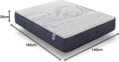 NATURALEX - Matelas PerfectSleep 180x200 - Épais 30 cm - Soutien Mousse à mémoire de Forme - Accueil Blue Latex - Confort Ferme - Respirant - 7 Zones - Réversible - Haute Densité - Fabriqué en Europe
