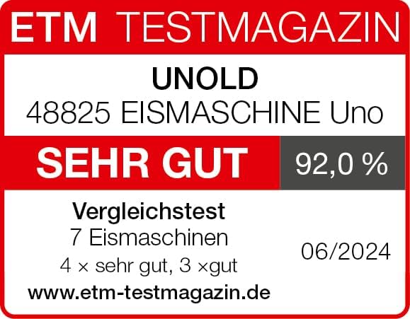 Unold Uno 48825 Sorbetière – Compresseur auto-refroidissant, entièrement automatique, 135 W, refroidissement à -35 °C, écran LCD, récipient en acier inoxydable, minuterie, compresseur