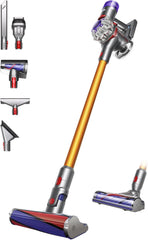Dyson V8 Advanced™ Aspirateur Balai sans Fil – 130 AW, 40 Min d’autonomie, Brosse Motorbar Auto-démêlante, Accessoires combinés, Station Murale, Argent/Nickel