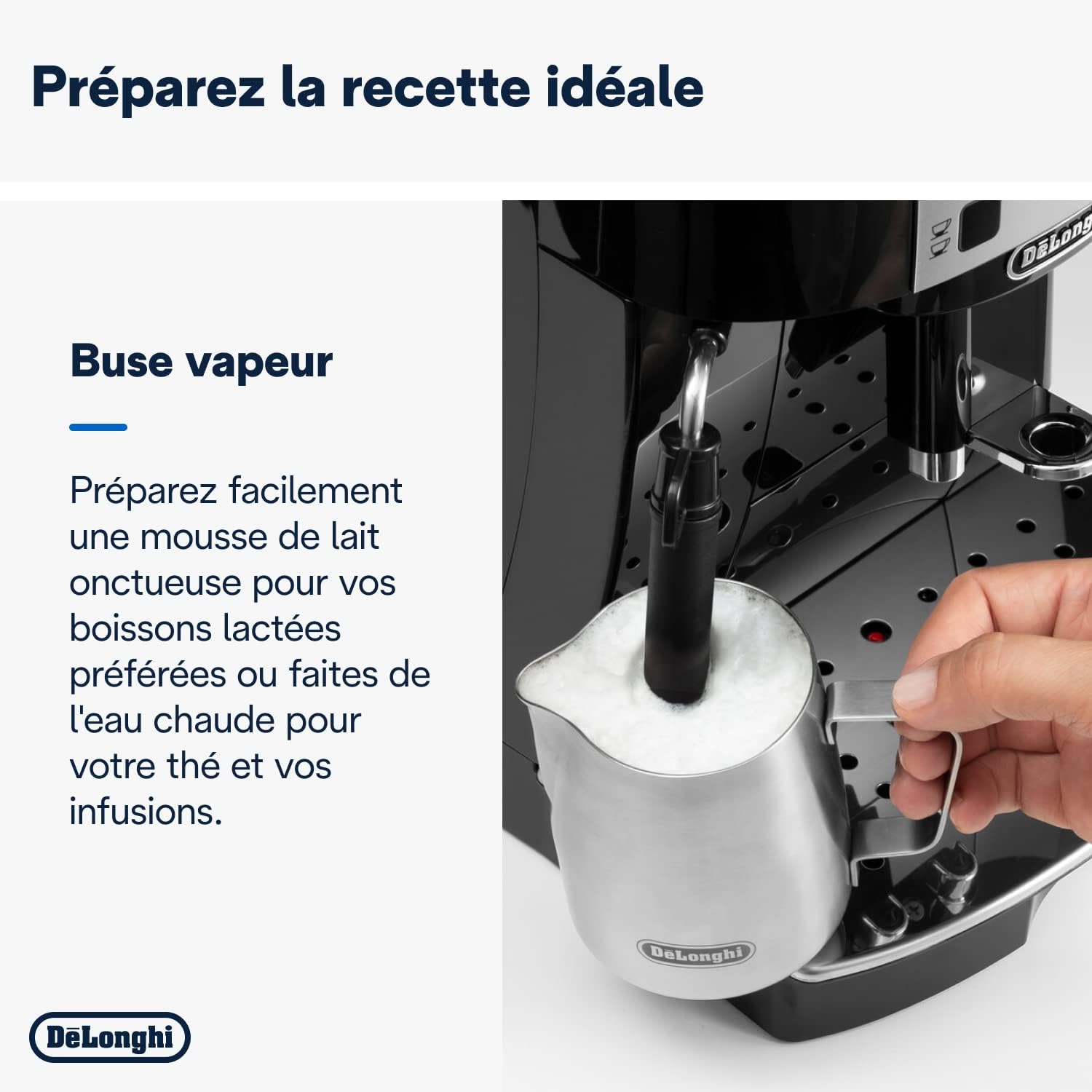 De'Longhi Magnifica S ECAM11.112.B, Automatic Coffee Machine / Espresso Bean to Cup with Milk Nozzle, with 4 One-Touch Recipes, Soft-Touch Control Panel, 1450 W, Black