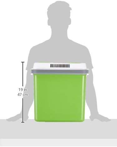 SEVERIN KB 2922 Electric Cooler (19 L) with Cooling and Keep Warm Function, Car Cooler with 2 Connections (Power Supply and Cigarette Lighter), Cool Box Green/Grey