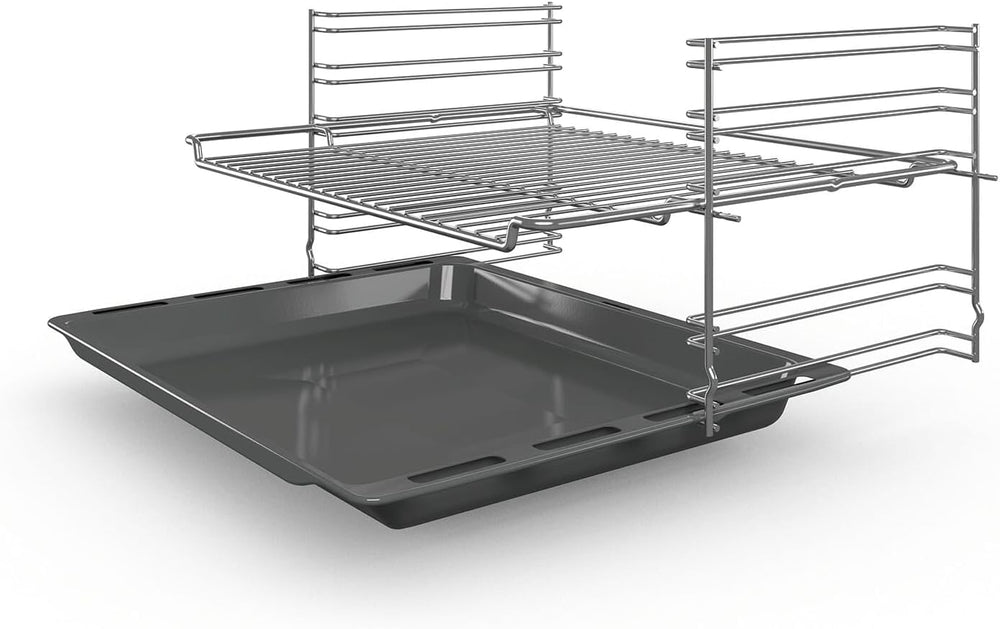 Bosch HBF133BR0 Série 2 - Four encastrable - 60 x 60 cm - Accessoire de nettoyage EcoClean Direct - Cuisson Air chaud 3D sur 3 niveaux en même temps - Écran LED - Chauffage rapide - Sécurité enfant