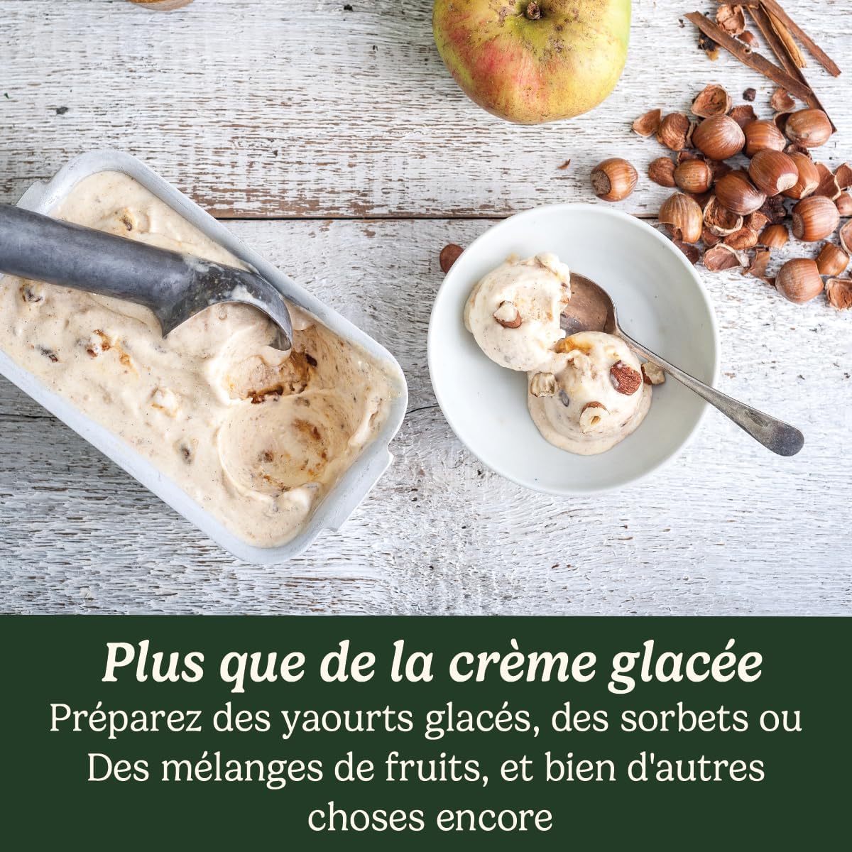 Cuisinart Sorbetière - Fait de la crème glacée, du gelato, du sorbet et du yogourt glacé en 40 minutes - Desserts maison - Facile à utiliser - Acier inoxydable - ICE100BCU
