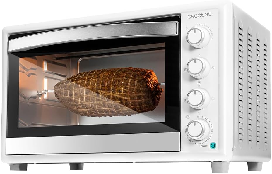 Cecotec Bake&Toast 4600 Black Gyro Countertop Oven, 46 L, 2000 W, 12 Combinable Heating Functions, Includes Rotating Spindle, Crumb Catcher Tray.
