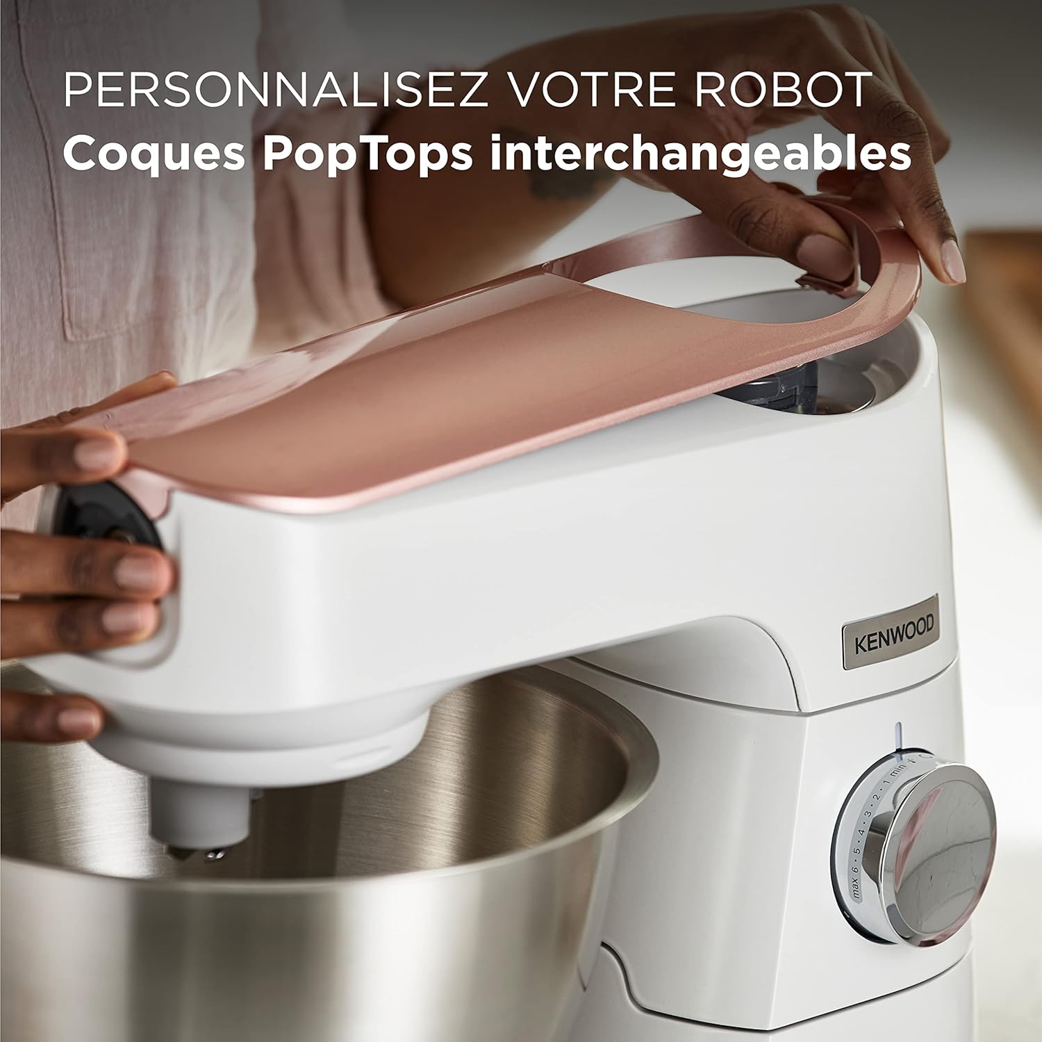 Kenwood Titanium Chef Baker KVC65.001WH, Pastry Robot with Integrated Scales, Including 3-Piece Pastry Set, Spatula & Splash Protection, 1200 W, White