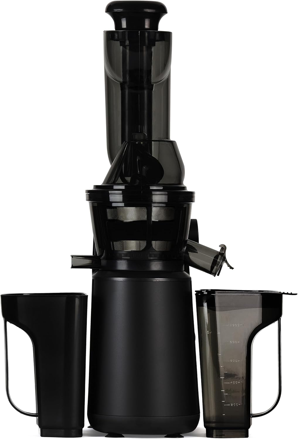 H.Koenig GSX12 Vertical Juice Extractor Stainless Steel Black, Fruit and Vegetable Juice, BPA Free, 82 mm Wide Mouth, Soft Pressure, 1 Litre, 400 W