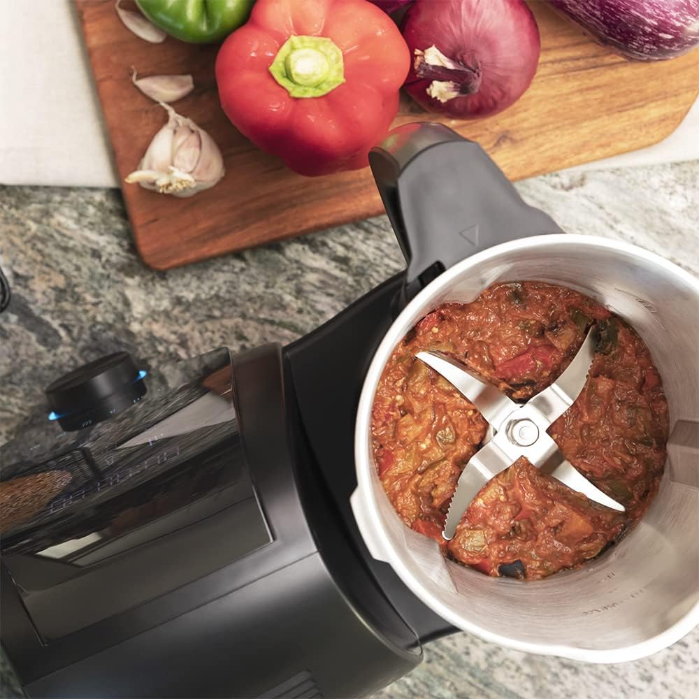 Cecotec Robot de Cuisine Mambo Black. 23 Fonctions, 10 Niveaux de Température, 1700W, 2,5 kg de Pâte, Cruche de 3,3L, 10 Vitesses, Minuterie, Température Réglable de 37 °C à 120 °C