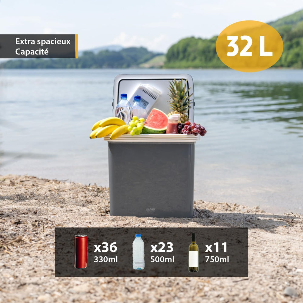 TZS First Austria 32L Portable Electric Cool Box Mini Fridge 12V 230V Car Camping Cooler Box Thermoelectric Cooler Box