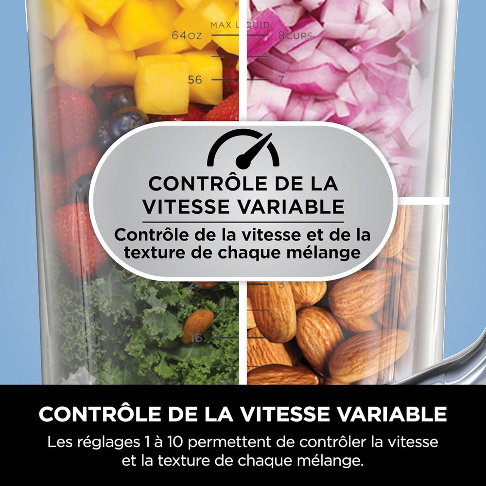 Ninja Detect Power Blender Pro & Single Serve 2-in-1, 1200W Blender with 2L Container, 2 Individual Cups, Blender for Smoothies and Iced Drinks, Vegetable Chopping, Black, TB301EU