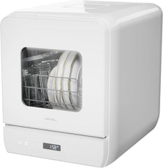Hermitlux Mini lave-vaisselle de table, 6+1 Programmes de lavage, 5 Couverts et réservoir d'eau de 5L