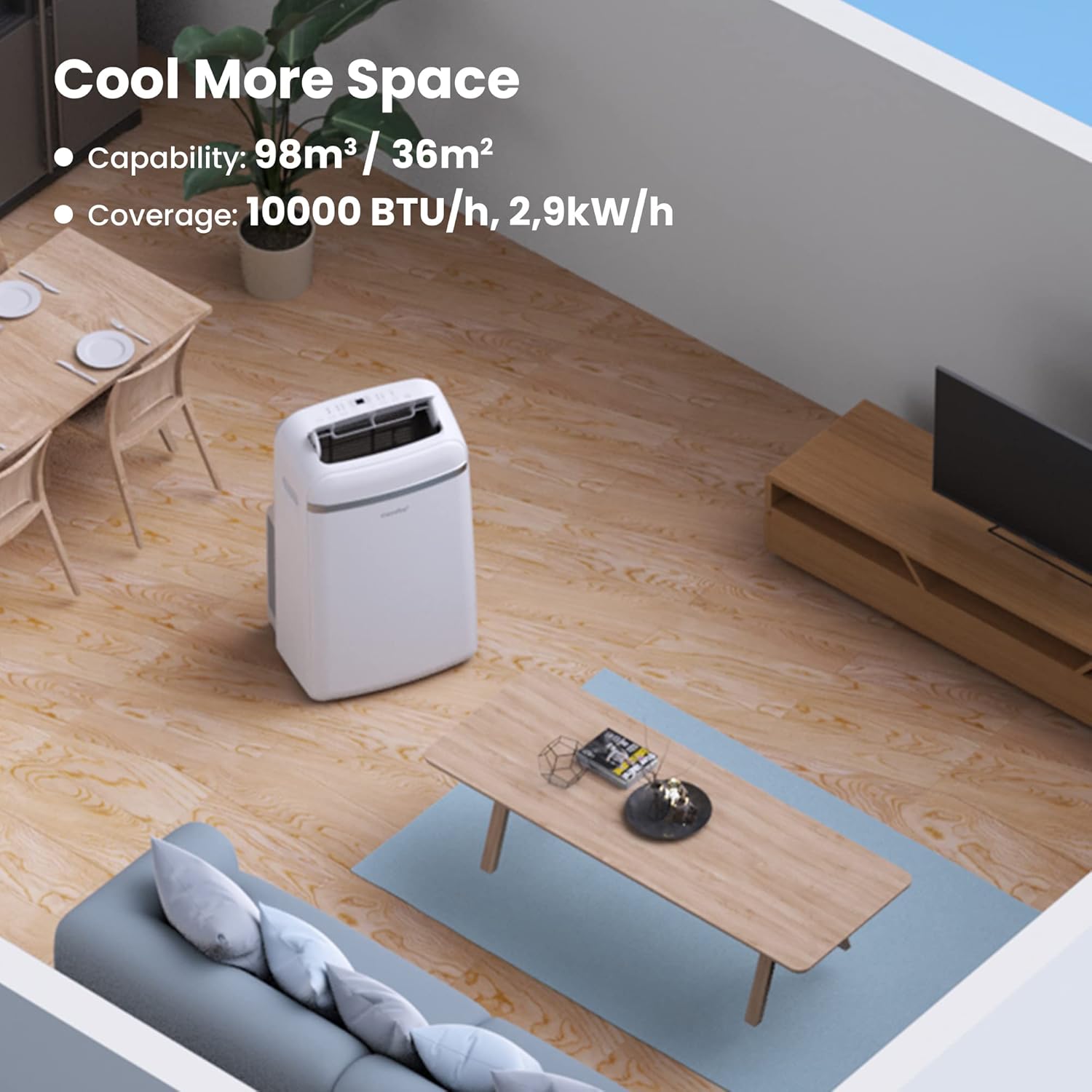 COMFEE Eco Friendly Pro | Climatiseur Mobile 10000 BTU A+