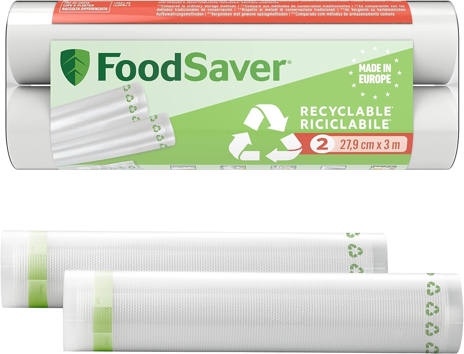 FoodSaver Machine Sous Vide avec compartiment de rangement pour rouleau et cutter, fonction marinade, inclus sacs de mise sous vide assortis et adaptateur intégré [FFS017X ]