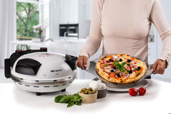 Ariete Pizza Oven 918, Pizza 4 Minutes, 5 Cooking Levels, Refractory Plate for Heating, Wooden Blades Included, Maximum Temperature 400°C, 1200W, White