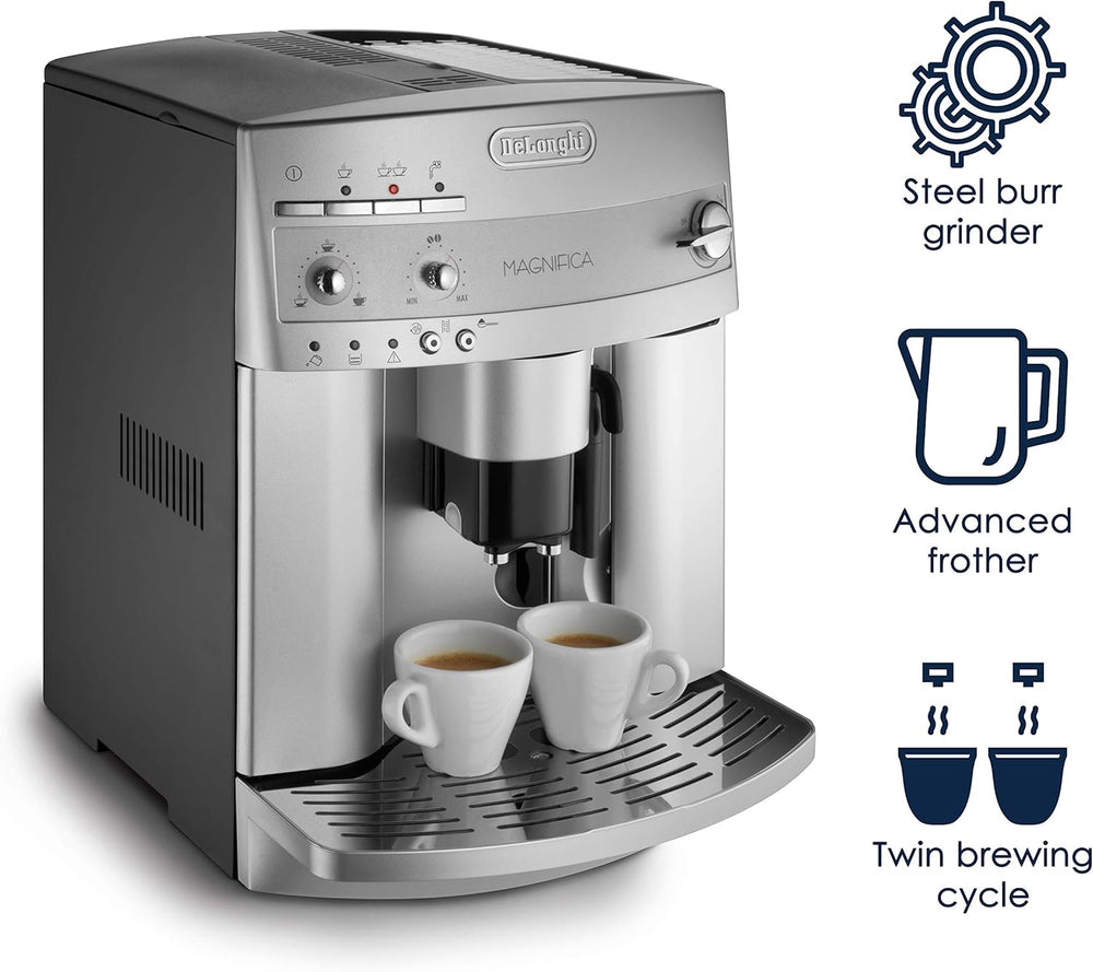 De'Longhi Magnifica Evo Automatic Espresso & Coffee Machine with Manual Milk Frother, Built-in Grinder & Auto-Clean Function - For Latte, Cappuccino, Americano, Iced Coffee, ECAM29043SB