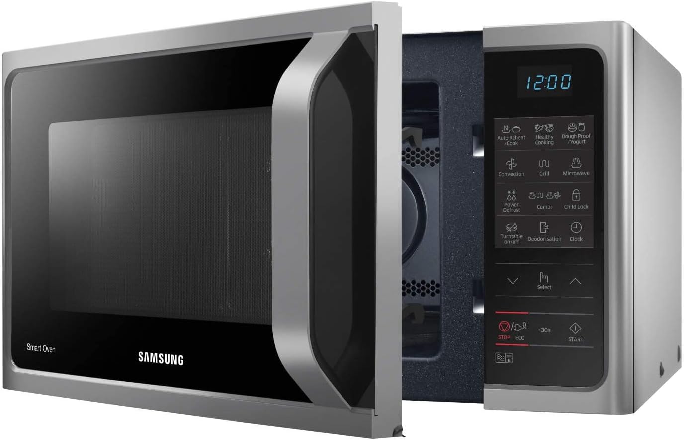 Samsung Four à micro-ondes combiné MC28H5013AS, 1400 W, 28 litres, argent