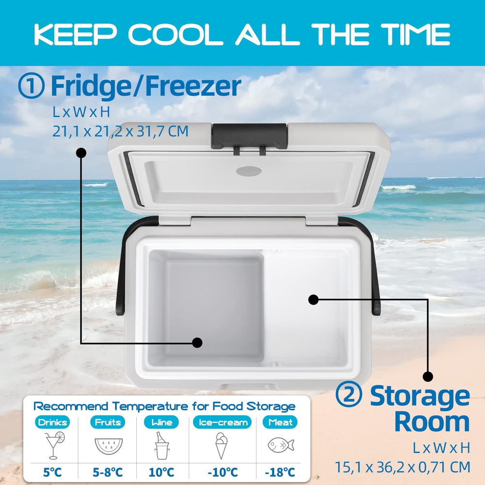 Alpicool LGMP8 8L Glaciere Portable Réfrigérateur Voiture Camping Congélateur 12/24V Mini Frigo pour Maison, Bureau ou Pique-Nique en Plein Air/ -20 à 20℃(Batterie Non Incluse)