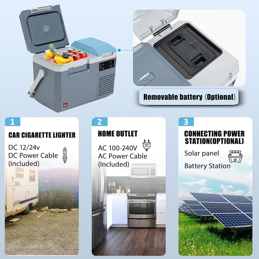 Alpicool LGMP8 8L Glaciere Portable Réfrigérateur Voiture Camping Congélateur 12/24V Mini Frigo pour Maison, Bureau ou Pique-Nique en Plein Air/ -20 à 20℃(Batterie Non Incluse)