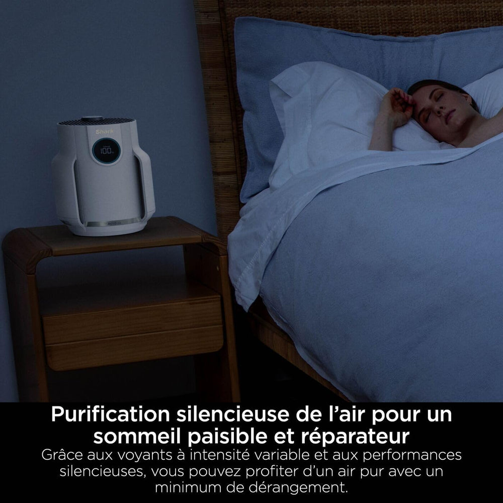 Shark NeverChange jusqu'à 5 ans Purificateur d'air MAX intérieur, Couvre 130m², Filtre HEPA 5 ans, Capture 99,97% allergènes, Mode automatique, Silencieux, LED, Blanc HP300EU
