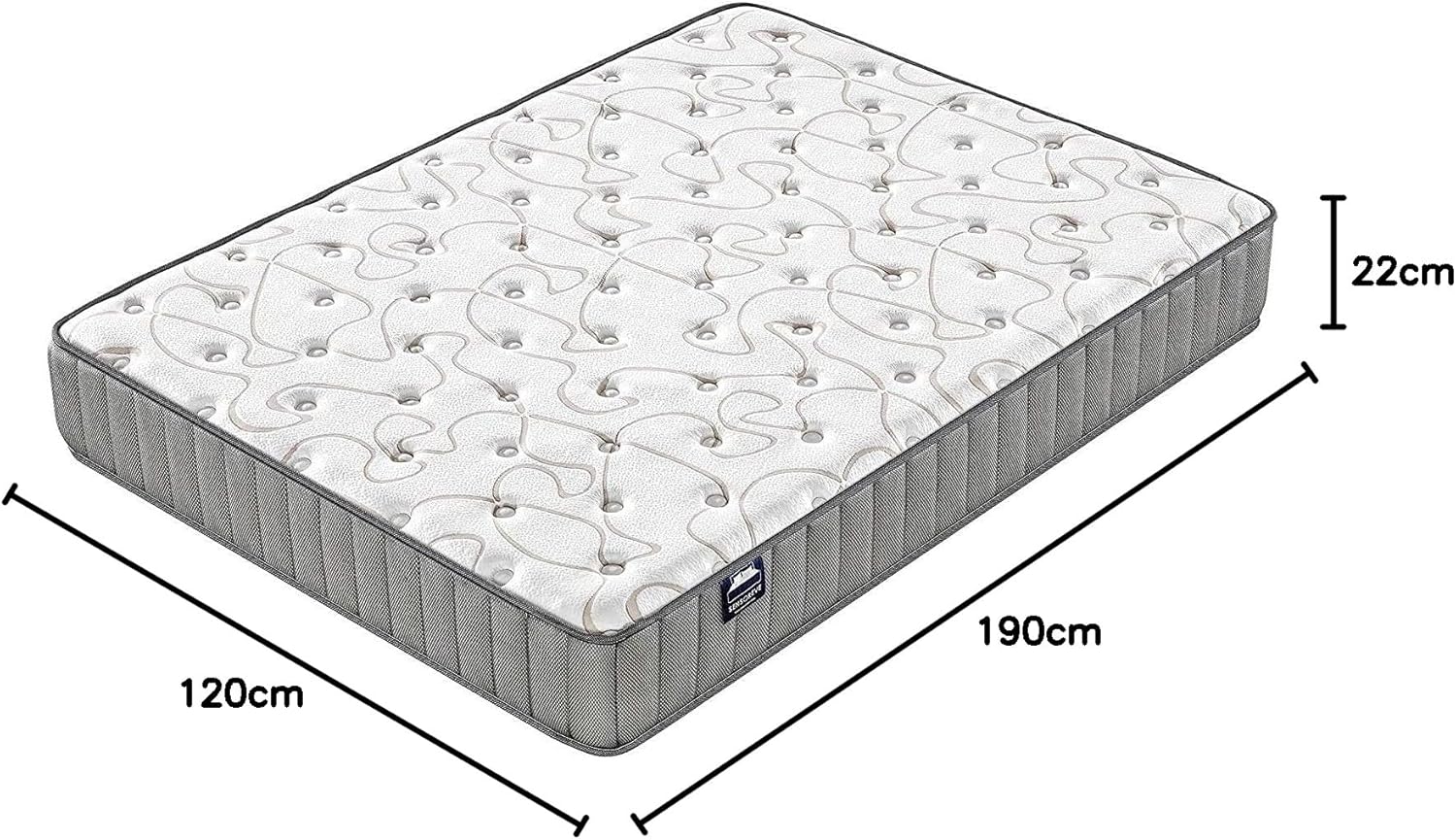 NOVEMBER - Orionis Mattress 120 x 190 cm - Hybrid Technology: HDensity Foam + Memory Foam - Thickness 22 cm - Toning & Wrap Support - Sanitized Label (Anti-Bacterial/Dust Mite)