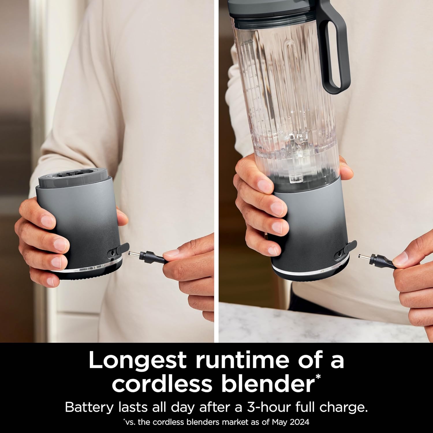 Ninja Blast Max, Portable Blender + Twist & Go, Personal Smoothie, Blend, Ice Crush, 3 Programs, Cordless, 22 oz removable Vessel, Dishwasher Safe, Leakproof, Pink, BC251PK