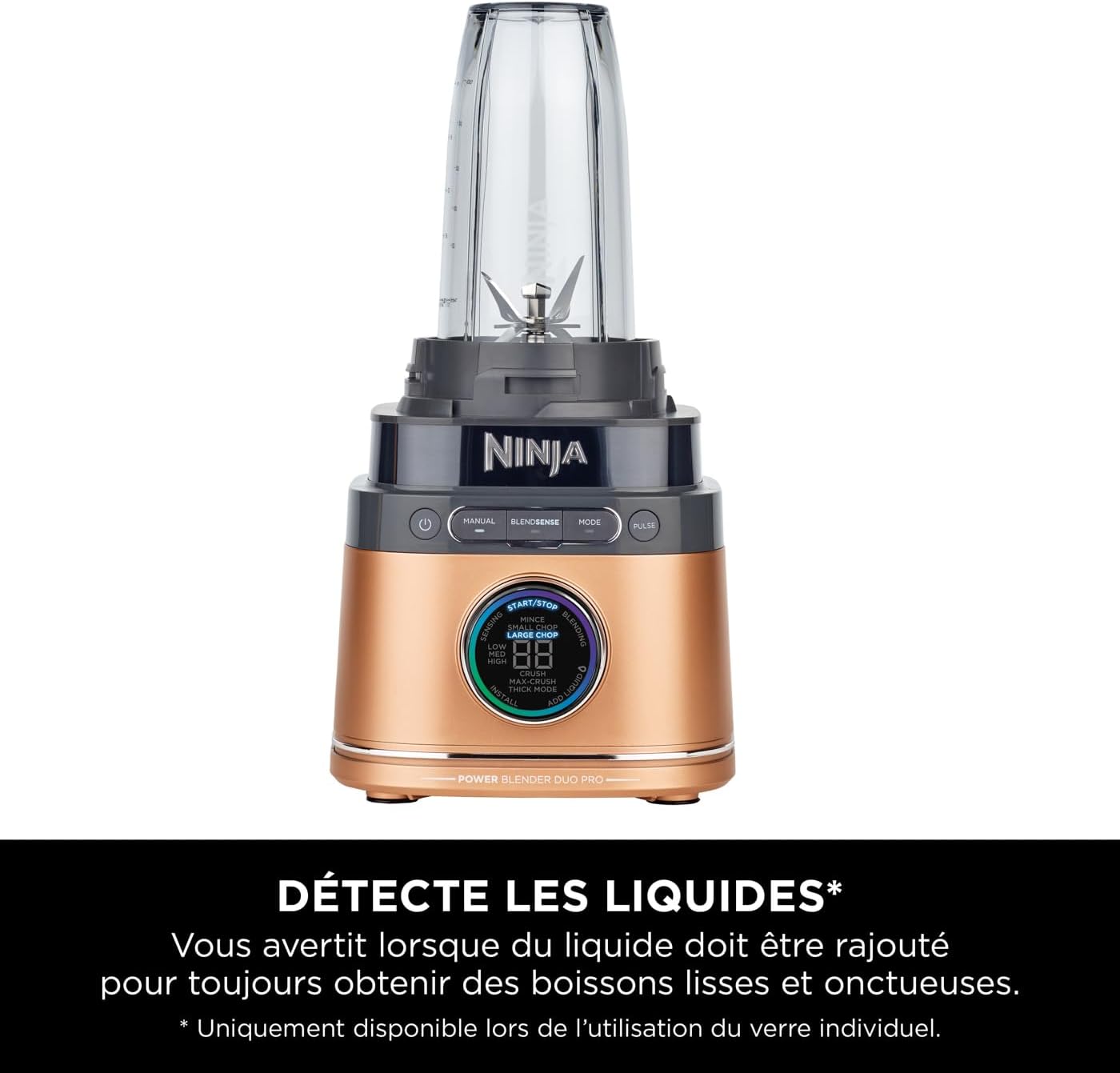 Ninja Detect Power Blender Processor Pro 3-en-1, mixeur 1200W, bol à mélanger, lame malaxeur, gobelet individuel, récipient, pétrir, mixer, hacher et mélanger, noir, TB401EU