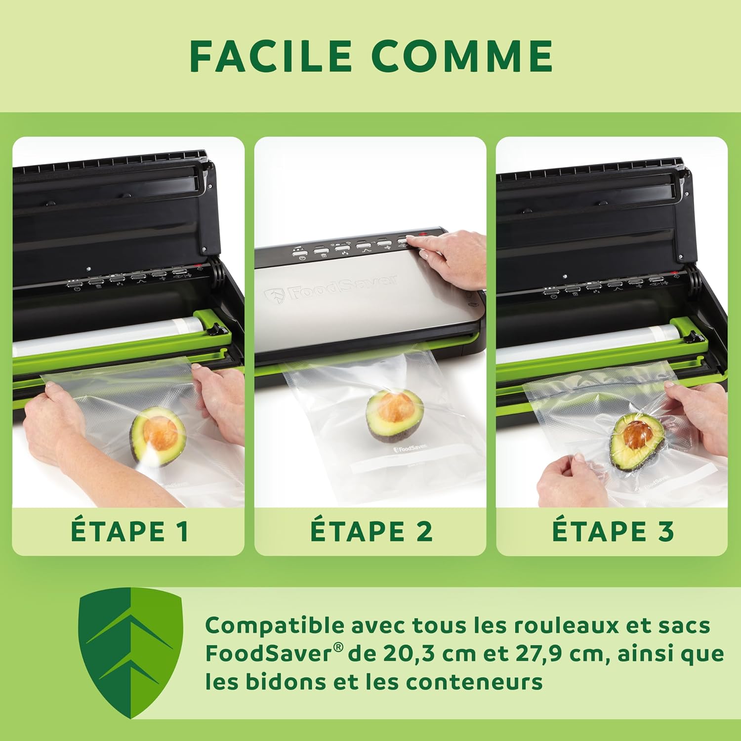 FoodSaver FFS005X Vacuum Sealer with Storage Compartment for Roll and Cutter, Pulse Function for Fragile Food, Includes Matching Accessories and Vacuum Bags