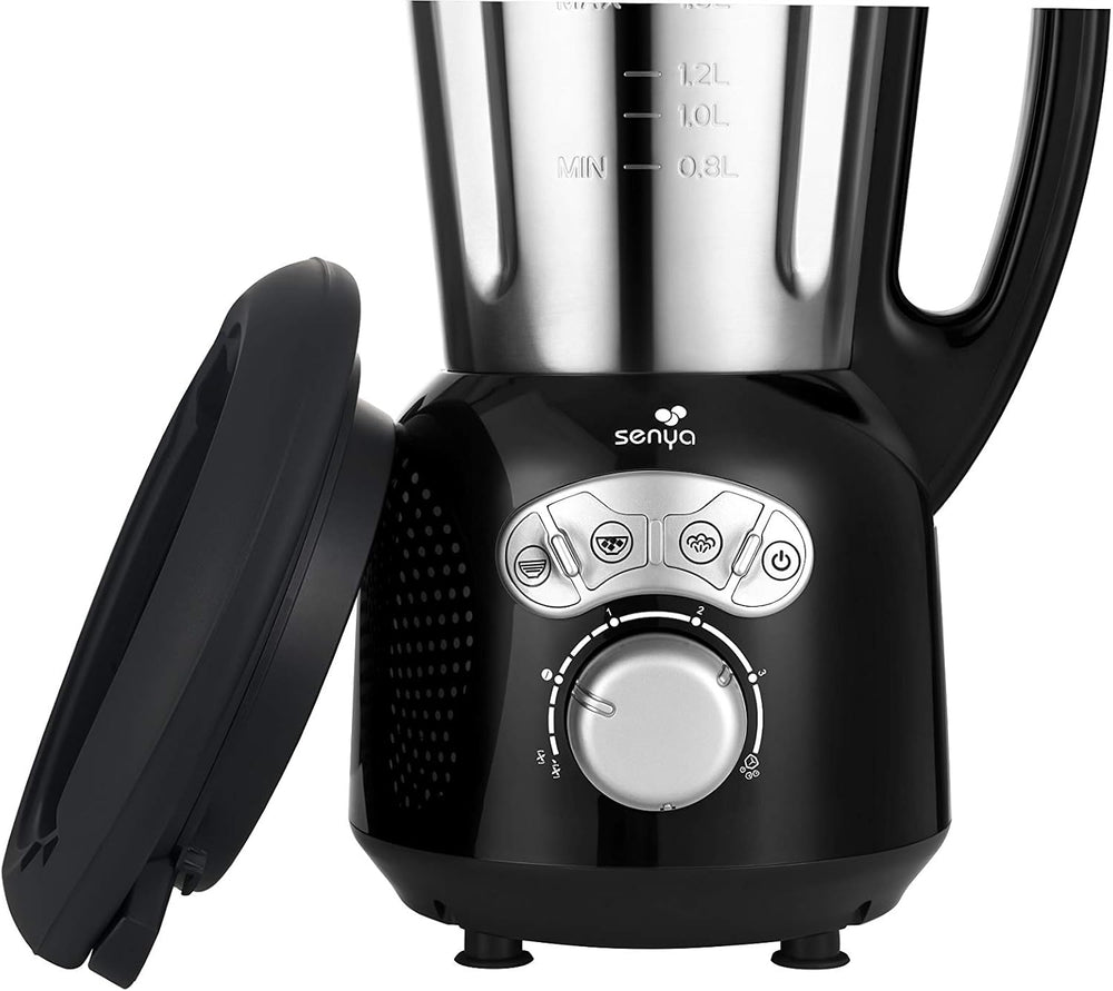 Senya SYCP-HB008R Cook & Ice V3 Red Stainless Steel Heated Blender, Soup Blender/Milled Soup, Steaming, Crushed Ice Smoothies, 1, 5L, 1400W, SYCP-HB008R