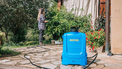 Pulvérisateur Électrique Matabi e15 LT - Batterie Amovible Li-ION - Jusqu'à 150L d'Autonomie - Design Compact et Léger - Sangles Rembourrées - Réservoir Ergonomique - Buses Incluses - Fabriqué en EU