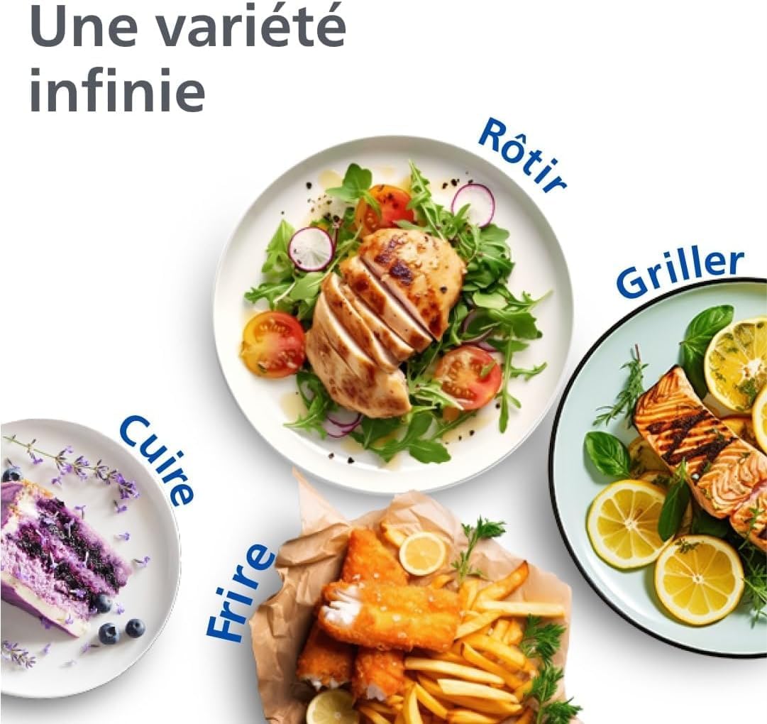 Philips Air Fryer 3000 Series Double Basket - Healthy, Fast and Versatile Cooking, 9 Litre Capacity, Touch Screen, Two Drawer Design (NA350/00)